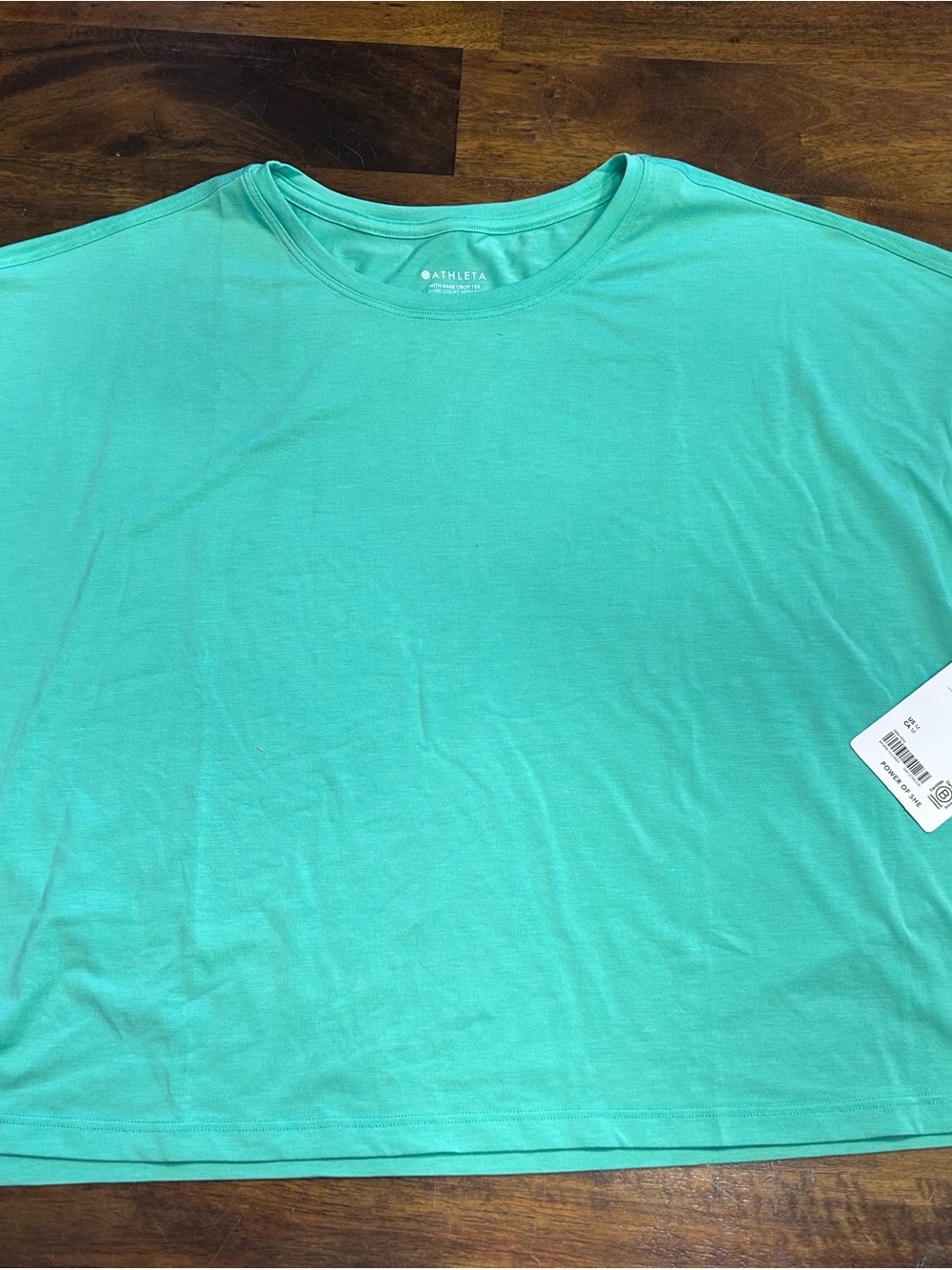 Athleta Women’s At Ease Cropped T-Shirt - Mint Green NEW WITH TAGS